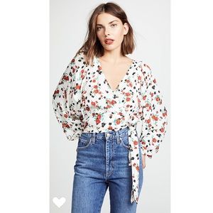 A.L.C. CARLA FLORAL WRAPPED CROPPED TOP NWT